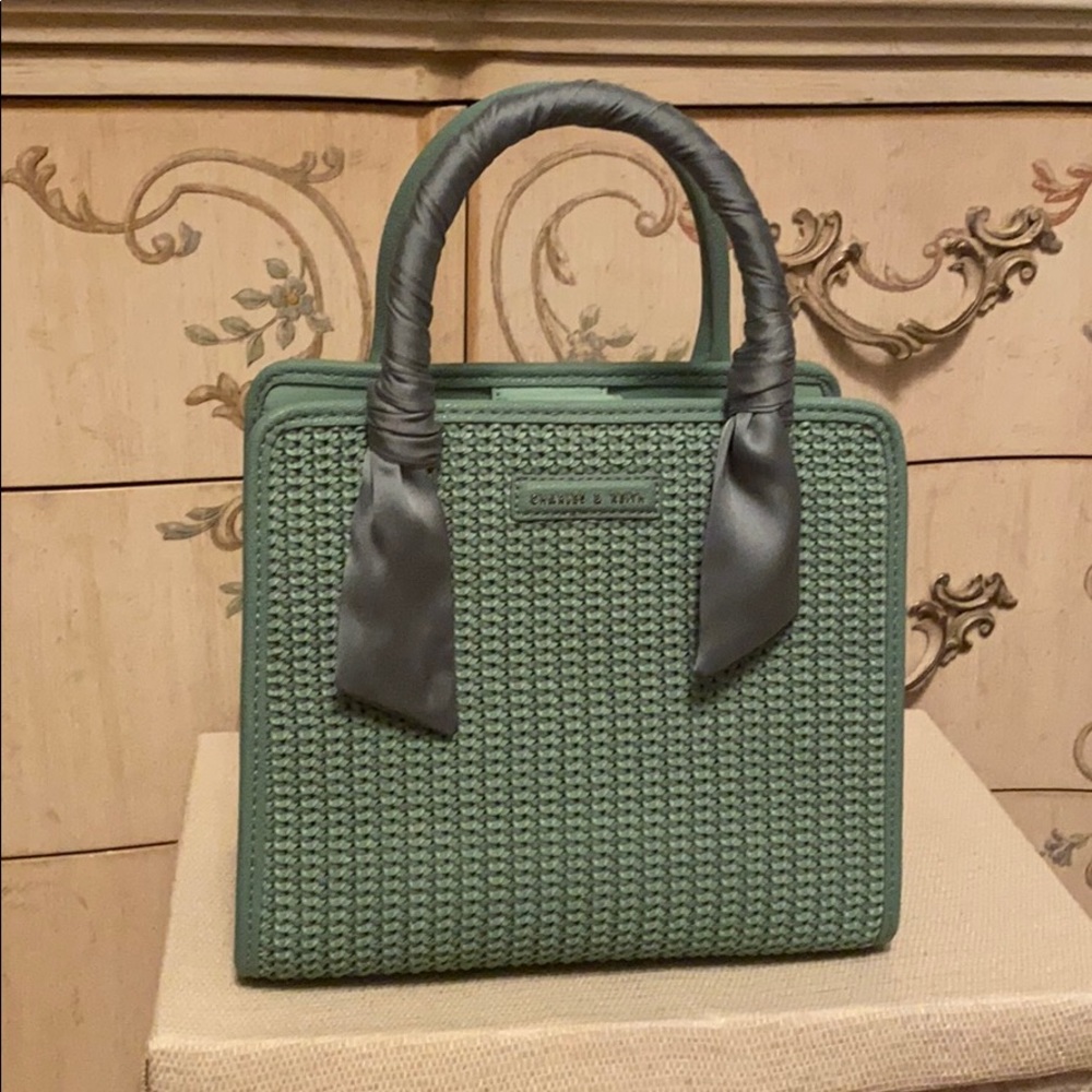 Light Green Charles & Keith Top-Handle Bag
